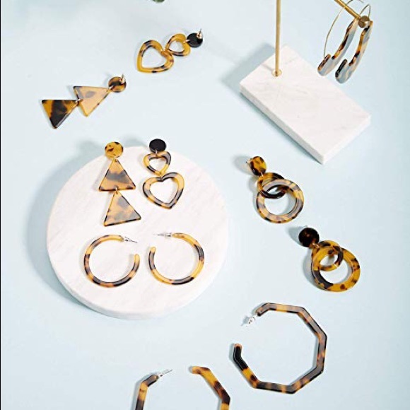 6 Pairs Geometric Leopard Bohemian Earrings - Picture 8 of 8